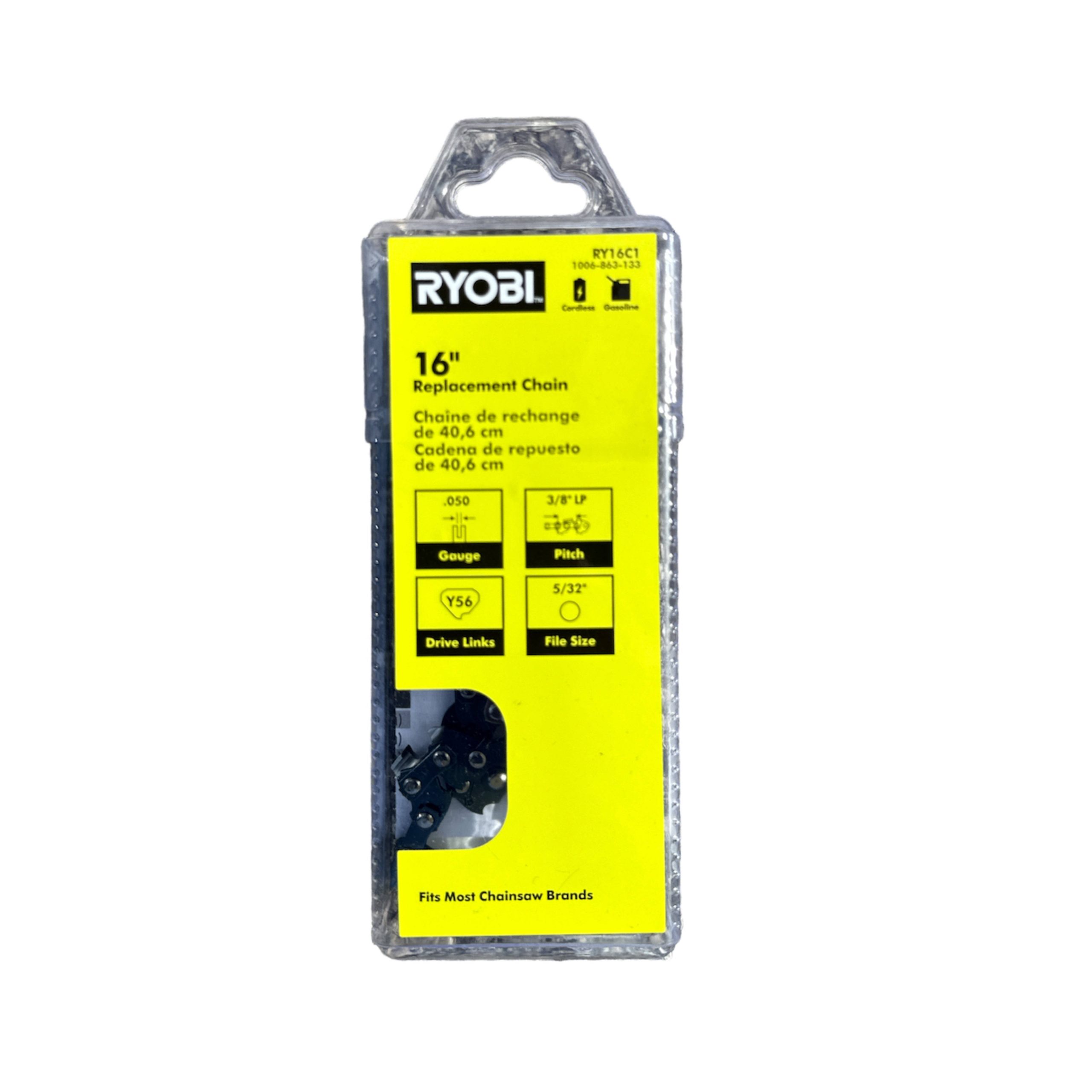 ce39942193bdec2e5da63d1c966fdd36fd2a96cbf8dcb5b4f8baf3f369ba138a.jpg Ryobi 14 in. 0.050-Gauge Replacement Full Complement Standard Chainsaw Chain, 52 Links (Single-Pack) - Image 1