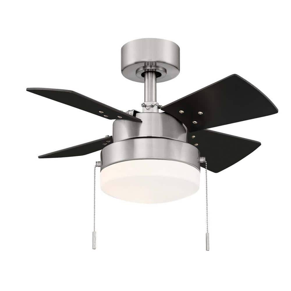 ce3cd8ef6293a69a95c8f94a8ba2e92873264008126dd4759f9fcd867f2230f7.jpg Hampton Bay Metarie II 24 in. Indoor Brushed Nickel Ceiling Fan with Light - Image 1