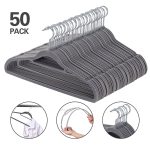 Ollieroo Premium Velvet Hangers,50 Pack Clothing Hangers,Non-Slip and Durable Coat Hangers,Heavy Duty Hangers with 360 Degree Rotatable Hook,Gray