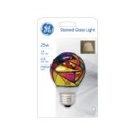 Ge Light Bulb, Stained Glass Light, 25 Watts