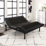 Allewie King Adjustable Bed Base Frame with New Generation Motor, Wireless Remote, Upholstered