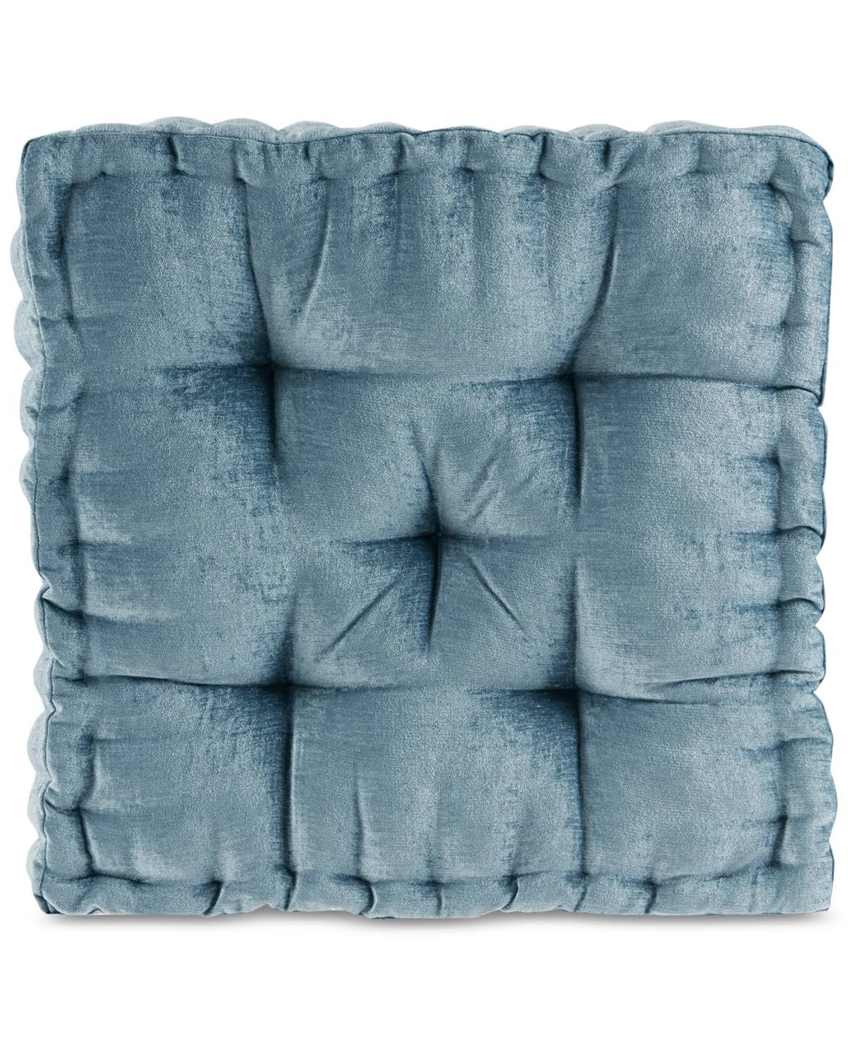 cead44574c5193ba4c775ba324a25606877119779b430b5b86314276873d6c9c.jpg Intelligent Design Azza Poly Chenille Square Floor Pillow Cushion Aqua 20x20 - Image 1