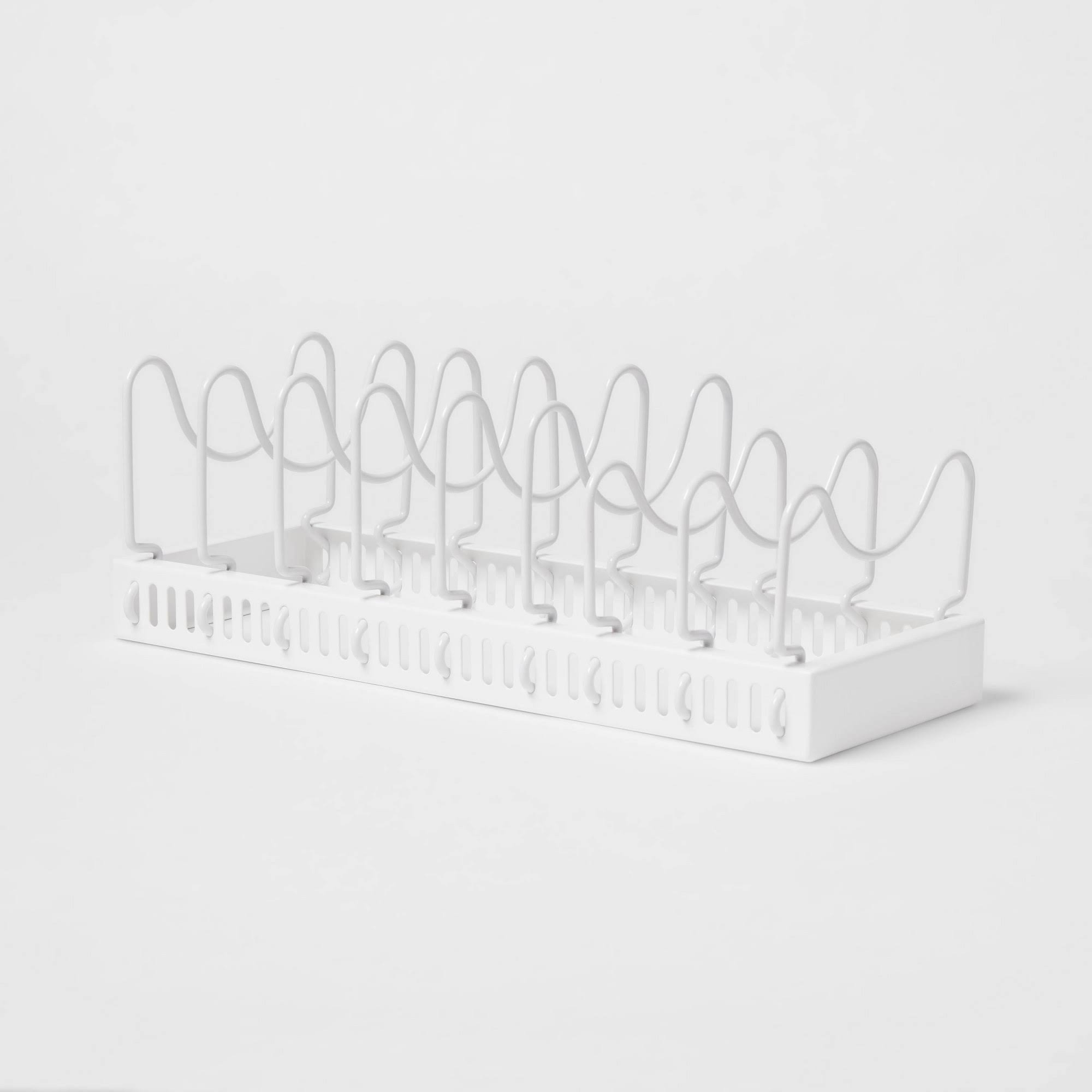 cec8fd37e8c978395e23ad6365a79b12df2e30214a55fd5231624aa5728caba1.jpg Metal Adjustable Lid and Pan Organizer White - Brightroom - Image 1