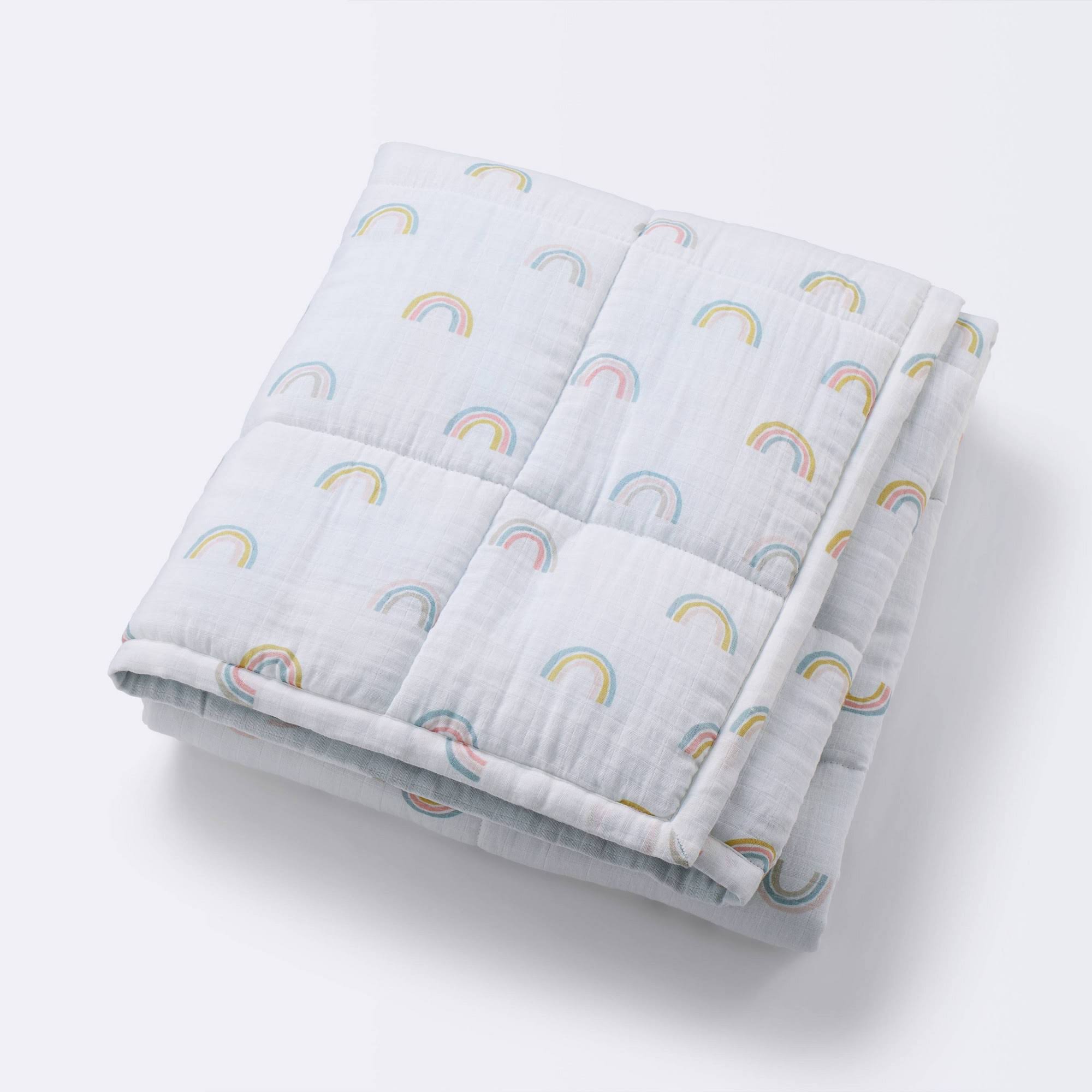 cee2b889f2d6489fea24e5b4381af6a27fe5b032e1d203897674526607d58cc5-1.jpg Cloud Island Baby & Toddler Quilt Rainbow Blanket | Target - Image 1