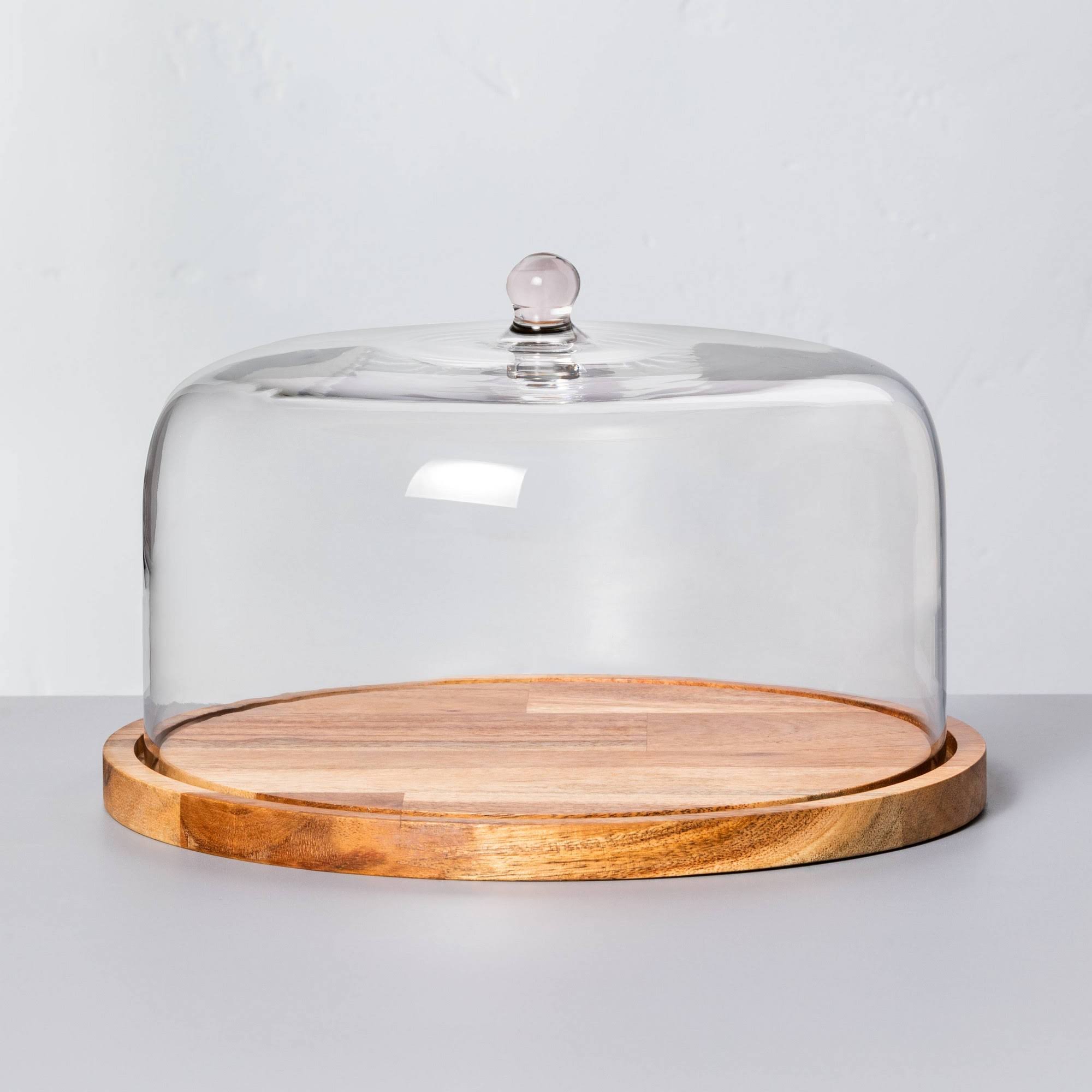 cef8f0d699c6a2f0304218132ce8da884a46744ed15059d88adda815ca2a2a95.jpg Wood & Glass Cake Storage - Hearth & Hand with Magnolia - Image 1