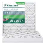 AFB20x20x1M13pk4Filterbuy 20x20x1 Air Filter MERV 13, Pleated HVAC AC Furnace Filters Replacement (Set of 4)