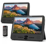 Fangor 10" Dual Screen Portable DVD for Car, Headrest DVD Player with Remote Control and 2 Headrest Bracket, Supports HDMI, USB Port, SD Card Slot, AV in /Out, Last Memory, Ideal Gift for Kids