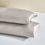 2 Pack Satin Pillowcase Silky Pillow Cases Set - Queen - Silver Grey