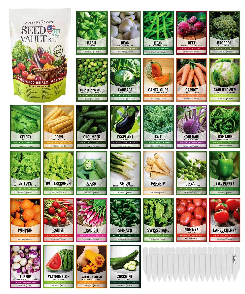 cf497043d20b3858335f2687905fcac74ce5b318bd65daa7c6ccaa081382c124.jpg Survival Vegetable Seeds Garden Kit Over 16,000 Seeds Non-GMO and Heirloom - Image 1