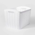 Brightroom 26L Curved Wave Design Storage Bin White - Room Essentials