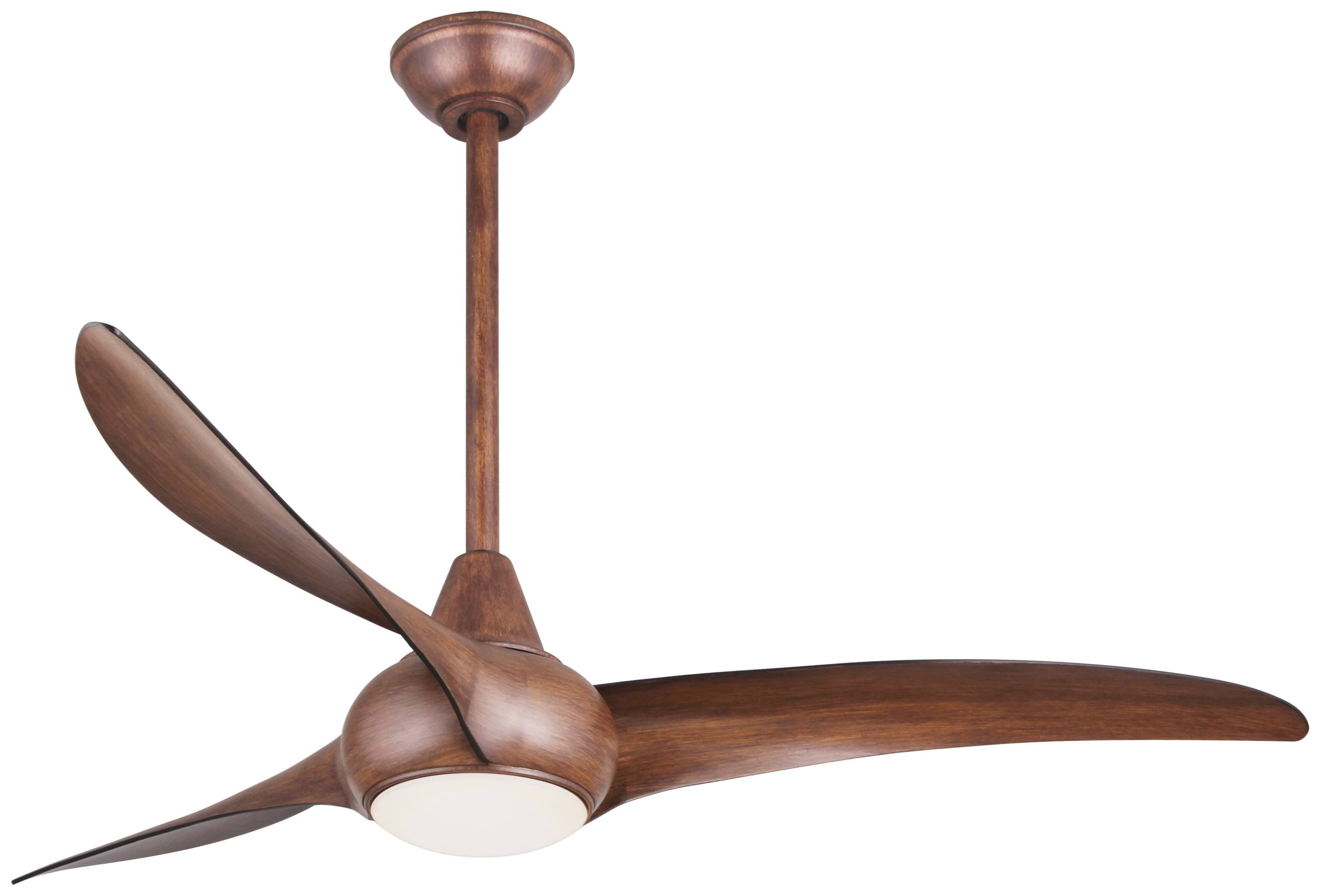 cf96e1d9577766fa115bc52e39e25b863615f47cff28bb38077232bdbebde4c1.jpg Minka-Aire Light Wave 52" Ceiling Fan In Distressed Koa With Remote Control Light, Brown - Image 1