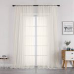 OWENIE Extra Long Sheer Curtains 120 Inches Long, Sheer Curtain, Voile Rod Pocket Panels for Bedroom and Living Room (42 x 120 Inches Long, Set of 2