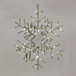 14" Battery Operated Twinkling Gold Glitter Snowflake LED Christmas Novelty Silhouette Light - Wondershop