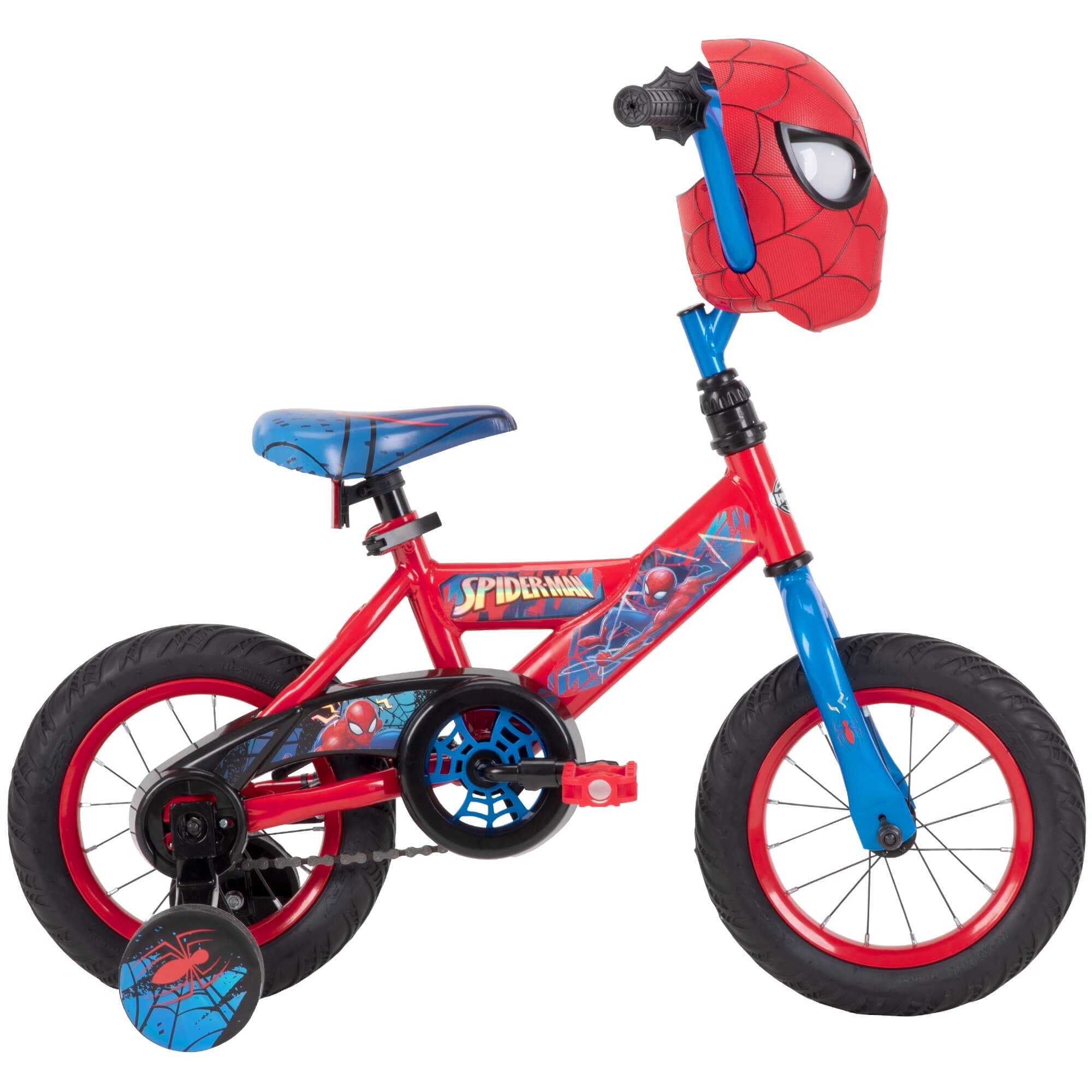 cfd286773f3e39a3c8487144f10b5007d877189938f67475643ca89985a3d3c4.jpg Marvel Spider-Man Bike with Training Wheels. for Boys'. Red by Huffy - Image 1