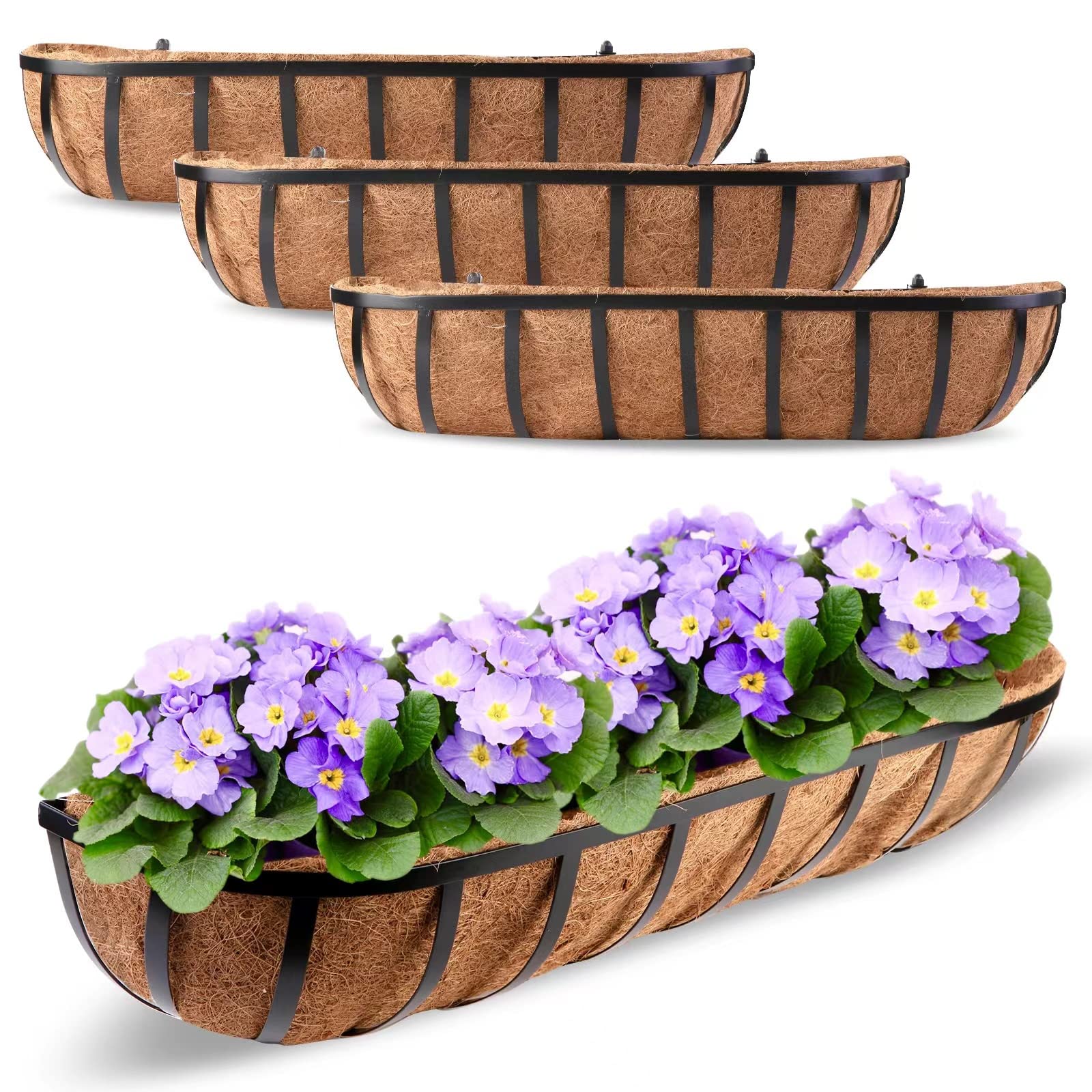 cfdbb259dcd25895020307e0ab03e100821c5ab1a7acad8dd503d5c0bce73f6d.jpg Harmiden 4 Pcs 30 Window Box Deck Railing Planter - Image 1