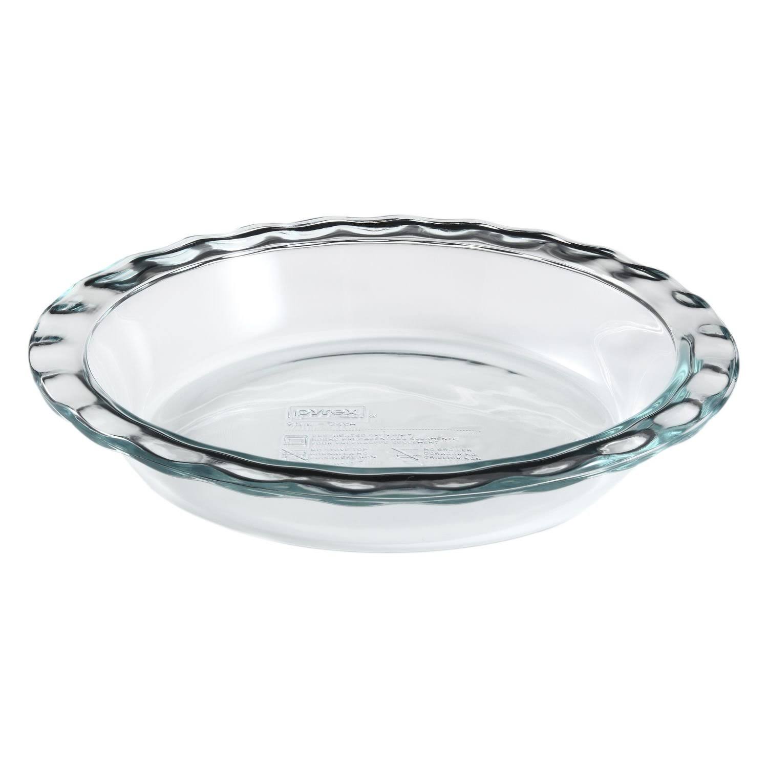 cfdeaee5c1af89b4c133abc12ec534964ed6b7b60453d3fa018835705d1e1e76.jpg Pyrex Easy Grab 9.5" Glass Pie Plate, Pack of 2 - Image 1
