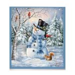 Collections Etc Winter Snowman and Woodland Creatures Kitchen Dishwasher Magnet - Festive Holiday Decoration, Standard