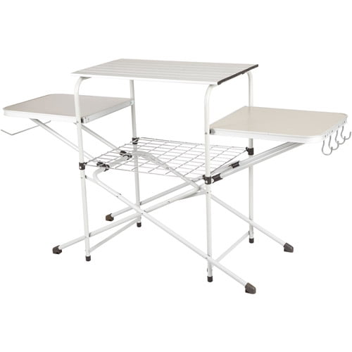 cff97c5c2e81d3fec660e9a5c22b966a938fb898f631725bad154fcbd4bd8ca4.jpg Trail Camp Kitchen Cooking Stand with Three Table Tops - Image 1