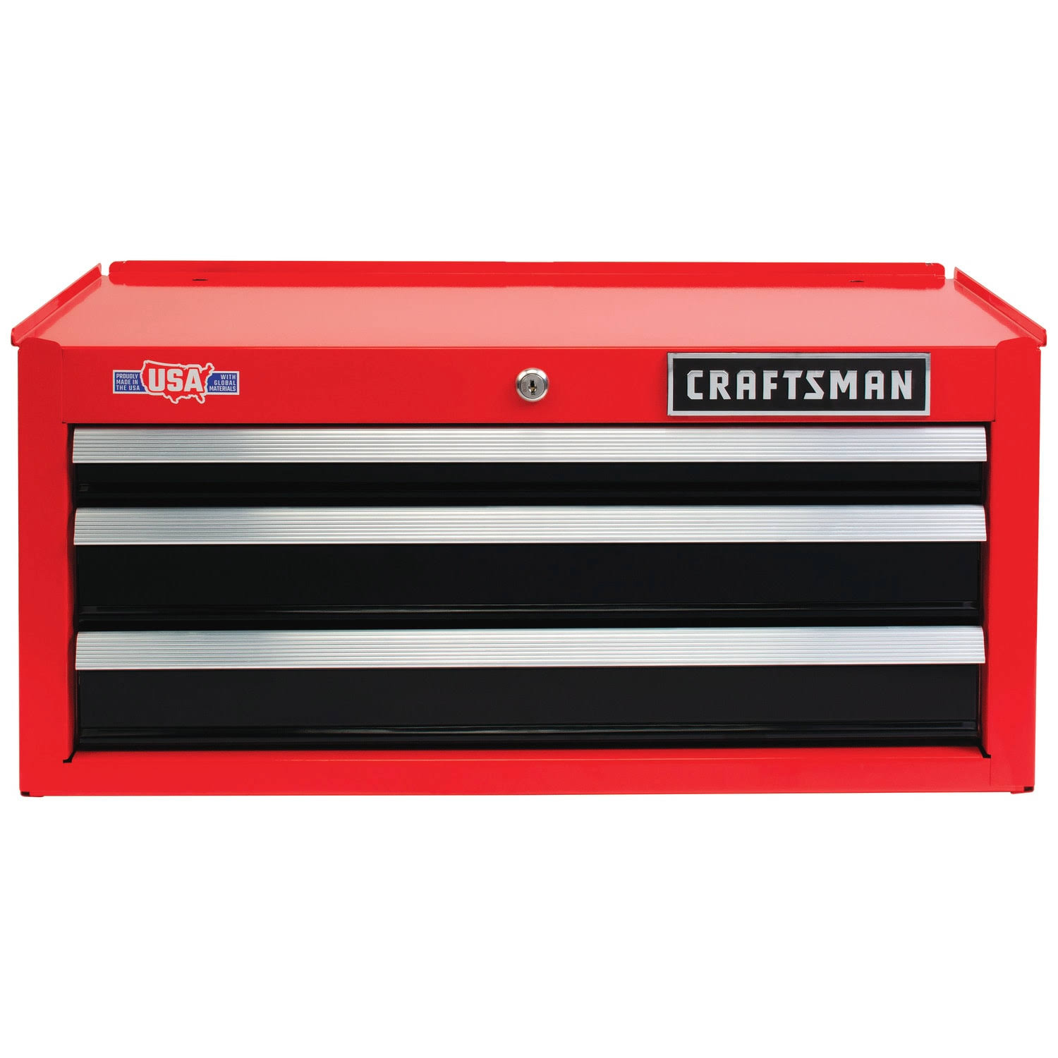 d004130803db06d7b973fd83568e5061b2763e906e96e16acca6b33773efb536.jpg Craftsman 2000 Series 26-in W x 12.25-in H 3-Drawer Steel Tool Chest (Red) Cmst98246rb-Instock - Image 1