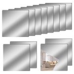 Chuangyinggo 12" x 12" Acrylic Flexible Mirror Sheets, 12 Pack Self Adhesive Mirror Tiles Square Cuttable Mirror Wall Stickers, Non-Glass Mirror