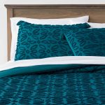 Threshold Clipped Jacquard Comforter & Sheet Bedding Set, Dark Teal Blue, Full