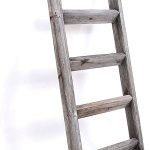Hallops 5ft Blanket Ladder | Thick, White | Wood Rustic Shelf