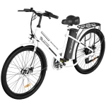 EVERCROSS Electric Bike, 26" Ebike, 500W Electric Bike for Adults, 36V Removable Battery, Max.speed 19.9MPH Electric Bicycle with LED Display, White