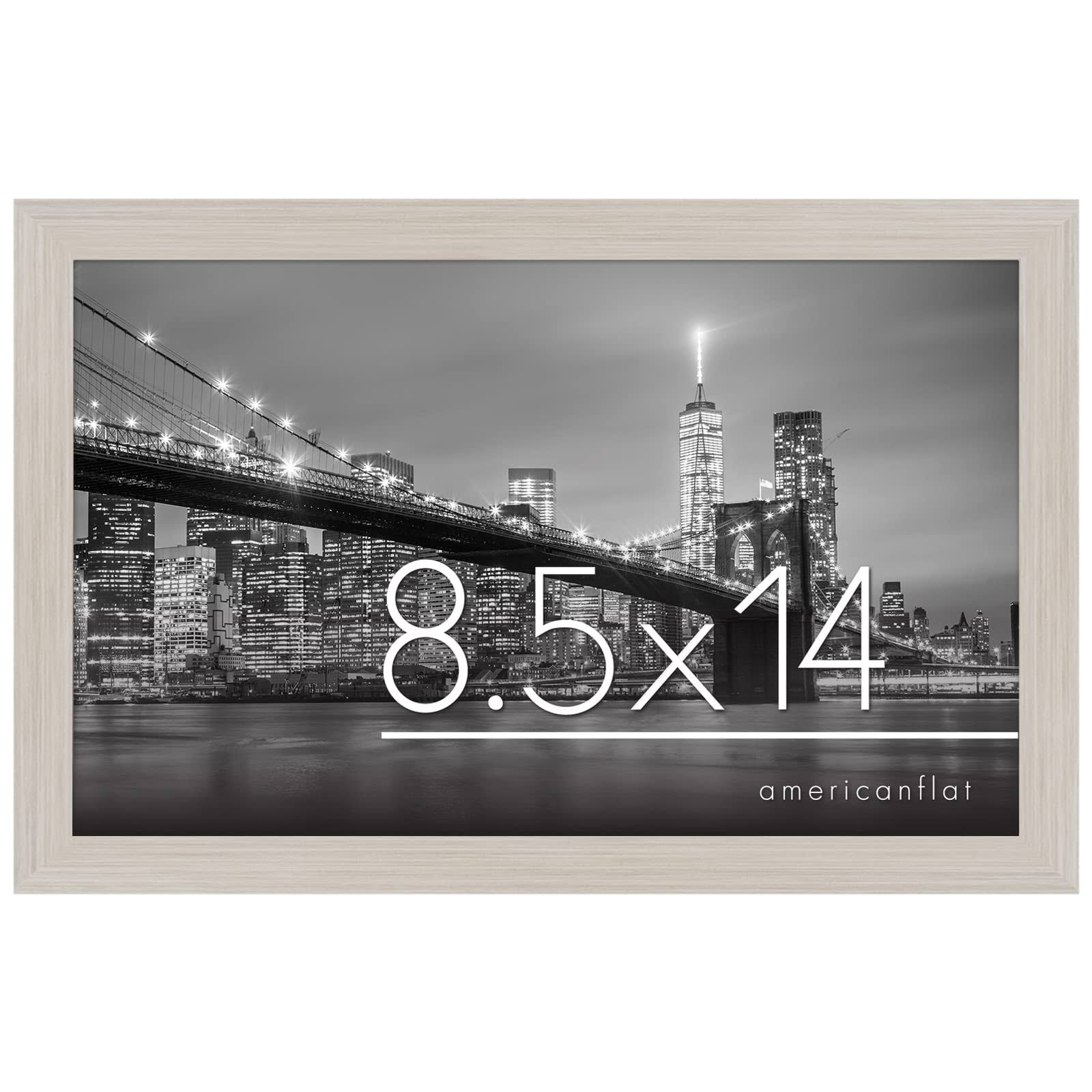 d0568065c49b63b995c2037c1250e22cf32ddd560d0482a0e1965e465e7aa017.jpg Americanflat 8.5x14 Picture Frame in Light Wood - Engineered Wood with Shatter Resistant Glass - Horizontal and Vertical Formats for Wall - Image 1