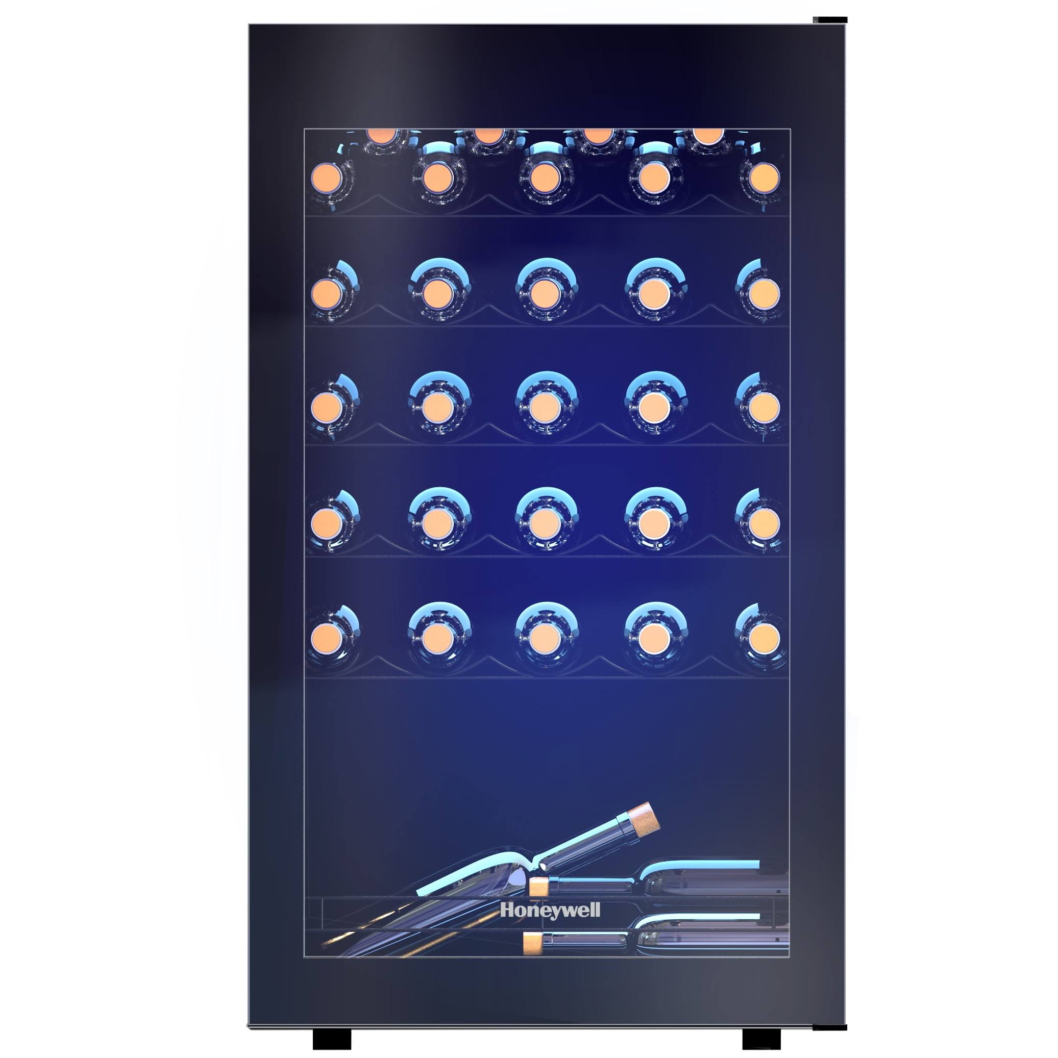 d08103479ab3824ce22d3f657211d6aa04f35487571242be7f68ebc5a27568aa.jpg Honeywell 34 Bottle Wine Cooler Refrigerator, Black - Image 1