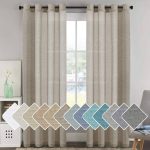 H.VERSAILTEX Ultra Elegant Natural Linen Curtains Soft Linen Semi Sheer Curtains for Living Room Window Privacy Translucent Linen Textured Drapes
