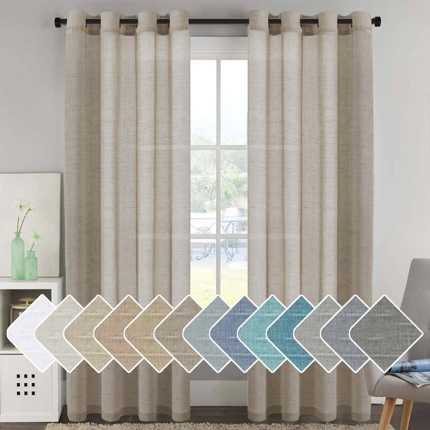 d09d5b7aae793a3a91a12c3e5c903fa53e1785fa83ad9aa1f674fb1a5ef56d77.jpg H.VERSAILTEX Ultra Elegant Natural Linen Curtains Soft Linen Semi Sheer Curtains for Living Room Window Privacy Translucent Linen Textured Drapes - Image 1