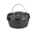 Stansport Cast Pre-Seasoned Iron Dutch Oven - 4 qt - Flat Bottom