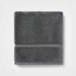 Spa Plush Bath Towel Dark Gray - Threshold