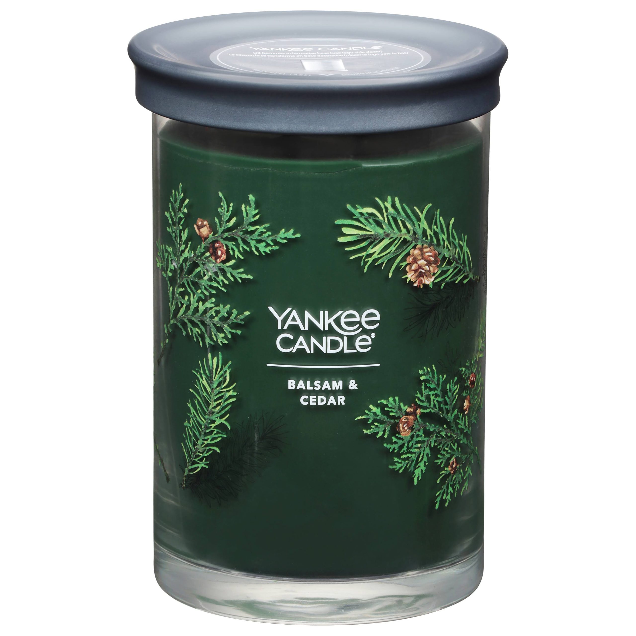 d0ca65fcaa51b4132cf85f7a0ae94bef3572e09867d2052838e3189605c26b77.jpg Yankee Candle Balsam & Cedar Signature Large Tumbler Candle - Image 1