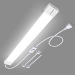 KUKUMAO 5000K LED Ceiling Light Fixture 2ft with Plug,Triproof LED Tube Light Cabinet Light,18W Linkable Ceiling Light, Closet Light for Garage