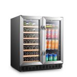 Lanbo 70 Can 33 Bottle Dual Zone Under Counter Wine Refrigerator and Beverage Cooler 30 inch Width