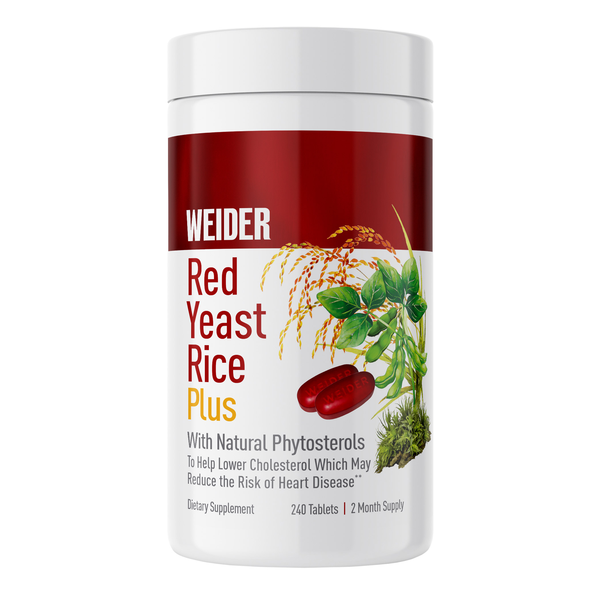 d0eef322911ea5a654fa3ceb48b68bf26d9bd438d40efd65c76c06615c44b5cb.jpg Weider Red Yeast Rice Plus 1200 Mg, 240 Tablets - Image 1