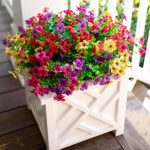 Artificial Fake Plants Flowers for Outdoor Outside Spring Decoration, 12 Bundles Faux Silk Colorful Mix Daisy UV Resistant Realistic for Porch Patio