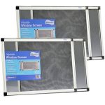 Fenestrelle Expandable Window Screen, 2 Way Adjustable, Horizontal (15"H x 21-40"w) or Convert to Vertical (21"H x 15-28"w) - 2 Pack