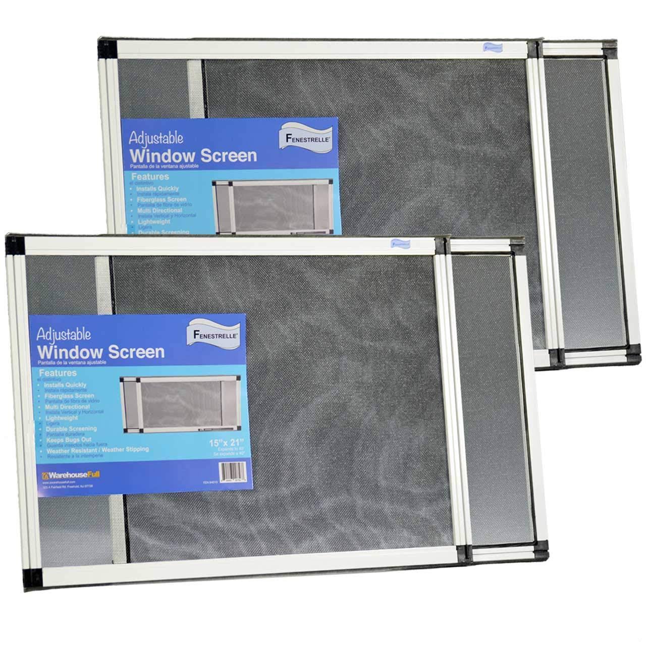 d12c75b9652e9f861acac90eea1be98225049c9077b9edad27e776f5ffd9818e.jpg Fenestrelle Expandable Window Screen, 2 Way Adjustable, Horizontal (15"H x 21-40"w) or Convert to Vertical (21"H x 15-28"w) - 2 Pack - Image 1
