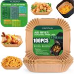 Air Fryer Disposable Paper Liners Square Non Stick Parchment 100pcs 6.3inch