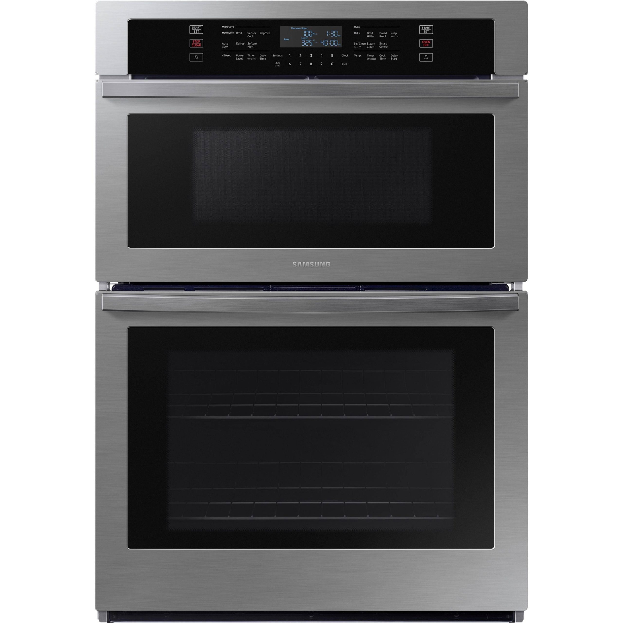 d151757bf5147dcbb408b5a79cba629ba99e1378f60fb51f909f24f8b05fe877.jpg Samsung NQ70T5511DS 30" Microwave Combination Wall Oven - Stainless Steel - Image 1