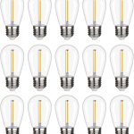 KGC Plastic S14 Replacement LED Edison Bulbs -1W Equivalent to 10W 2200K, No Glass Shatterproof & Waterproof LED Bulbs for Outdoor String Light, E26