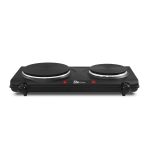 Elite Cuisine Electric Double Cast Burner Hot Plate - Black