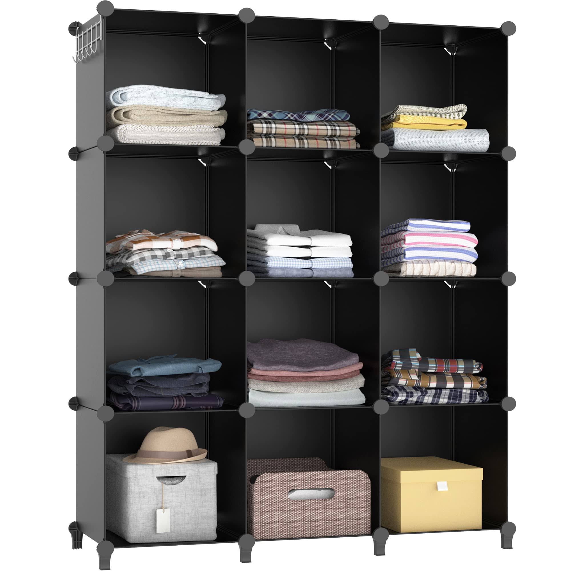 d17d053796da178c989a648f1dd0b20010317996510b7c6deecde1dc304ae2eb.jpg HOMIDEC Closet Organizer, 12-Cube Closet Organizers and Storage, Portable Closet Storage Shelves, Clothing Storage for Kids, Closet, Bedroom, Bathroom - Image 1
