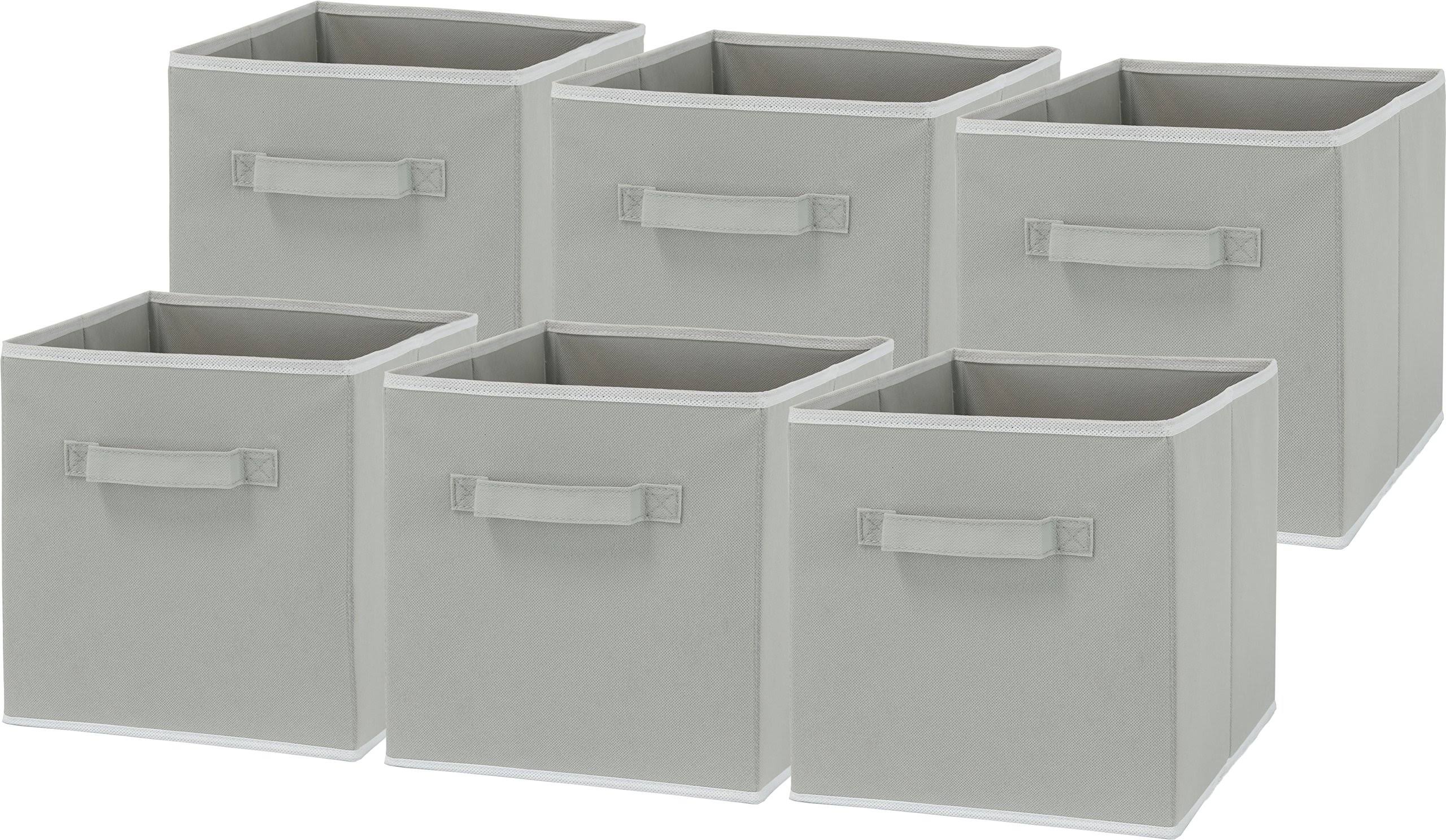 d1c525b6487298b1af90b0683d94231606328cf06d9ad4ebd74f41912a7d6f96.jpg 6 Pack - Simplehouseware Foldable Cube Storage Bin Grey - Image 1