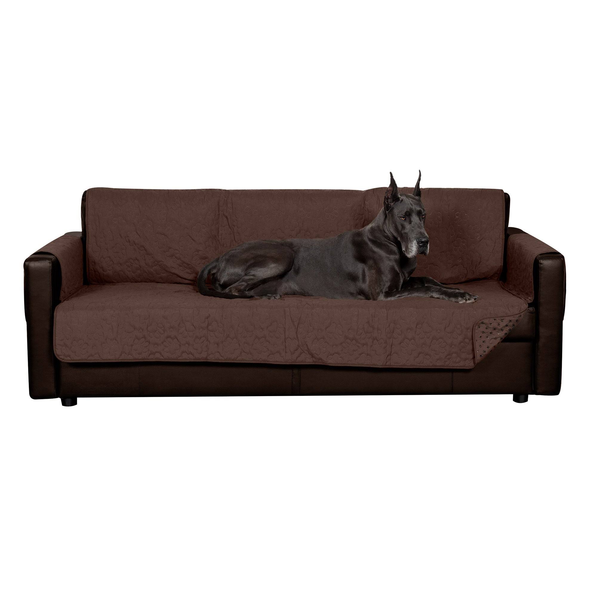 d1c66cee969e0f0262bd49d4cbcd25bb893179992d91e321b7b50d5184c27a6a.jpg FurHaven Waterproof Non-Skid Back Furniture Protector, Dark Brown, X-Large Sofa - Image 1
