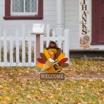 Glitzhome 30in. H Thanksgiving Metal Turkey Yard Stake /Hanging Decor