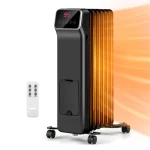 1500W Oil Filled Radiator Heater with Remote Control, Adjustable Thermostat, 24H Timer & 3 Modes, Portable Electric Space Heater for Home Office