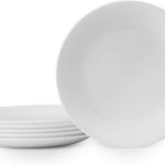 Corelle 6-Piece Salad Plates Set Triple Layer Glass and Chip Resistant 8-1/2-Inch Lightweight Round Plates Winter Frost White